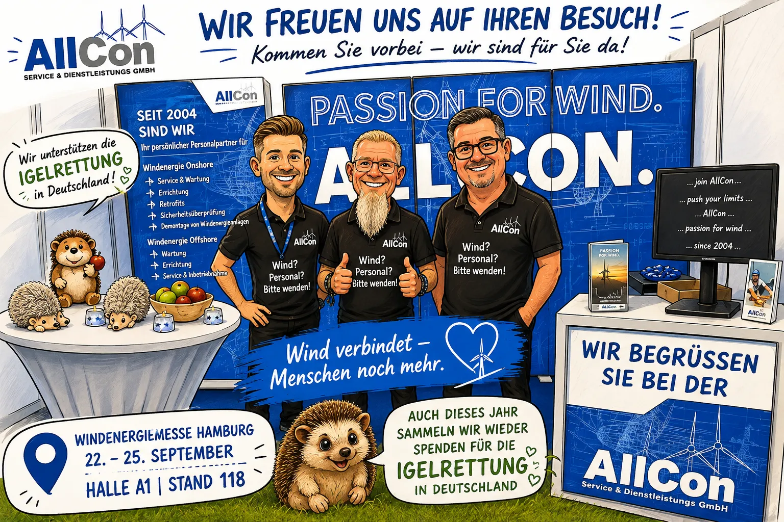 Informationen zur Windenergy in Hamburg. Bei diesen Allcon einen Messestand hat.